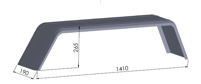 13 Zoll Unitrailer Tandem-Kotflügel aus Metall